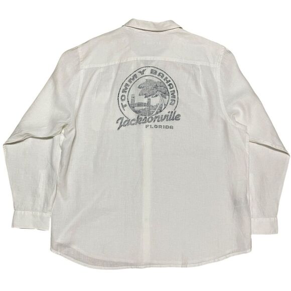 Tommy Bahama Destination Breezer Jacksonville Florida Shirt White Linen Size XXL - Picture 1 of 13